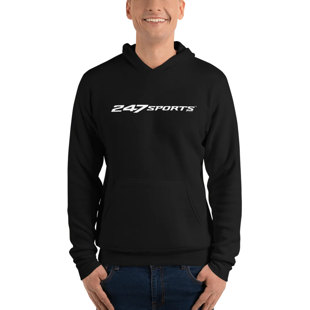 247Sports Logo White Adult Fleece Hooded Sweatshirt - Image 2