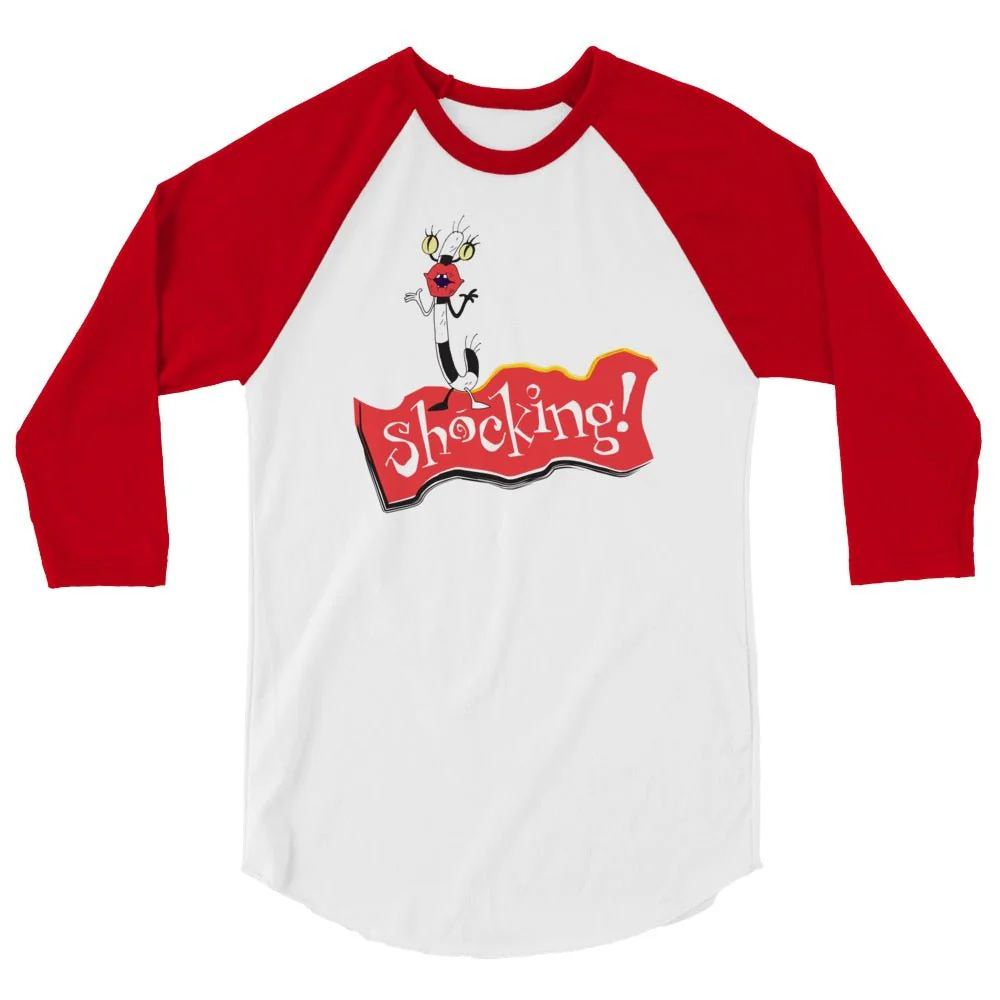 Aaahh!!! Real Monsters Oblina Shocking! Unisex 3/4 Sleeve Raglan Shirt - Image 6