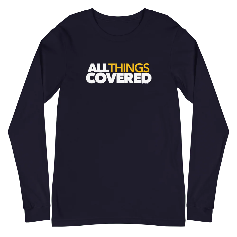 All Things Covered Podcast White Logo Adult Long Sleeve T-Shirt - Image 2
