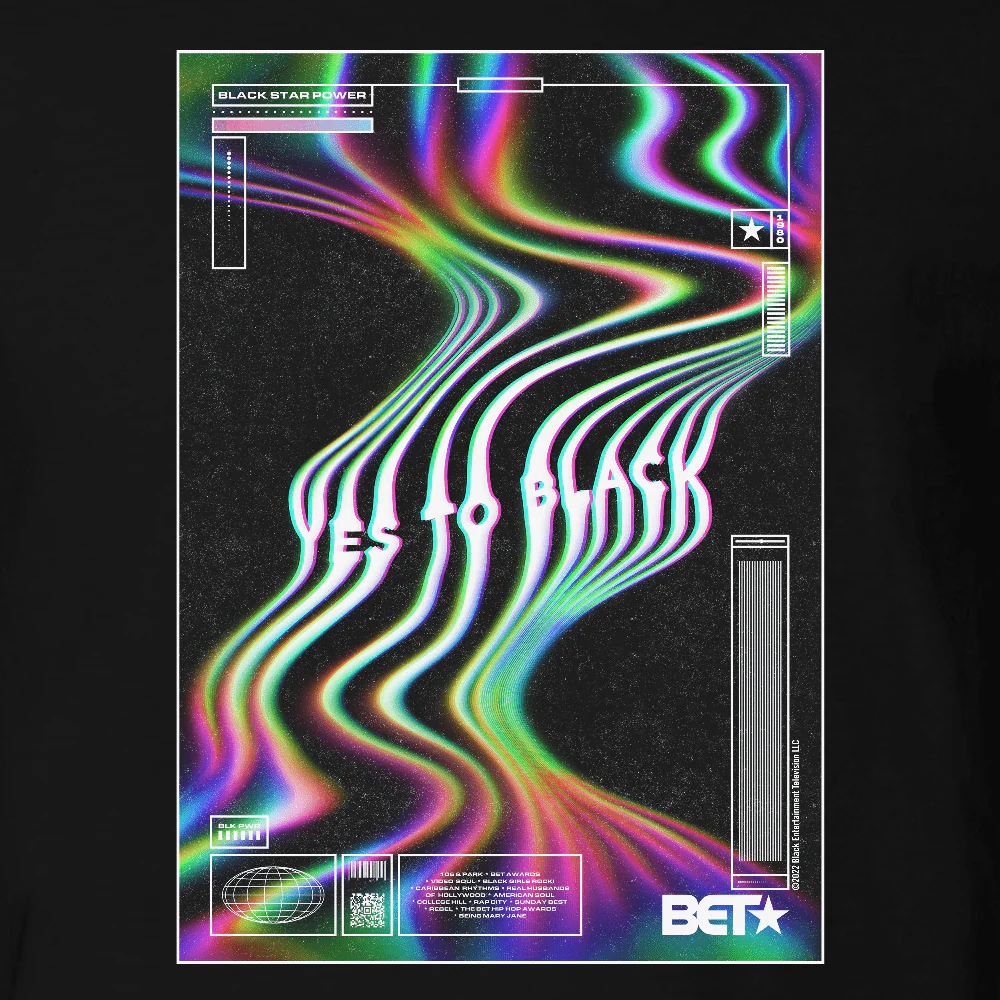 BET Yes To Blk Pwr Adult Short Sleeve T-Shirt - Image 3