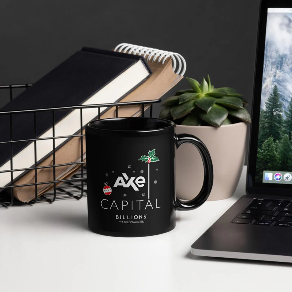 Billions Festive Axe Capital Stacked Logo 11 oz Black Mug - Image 2