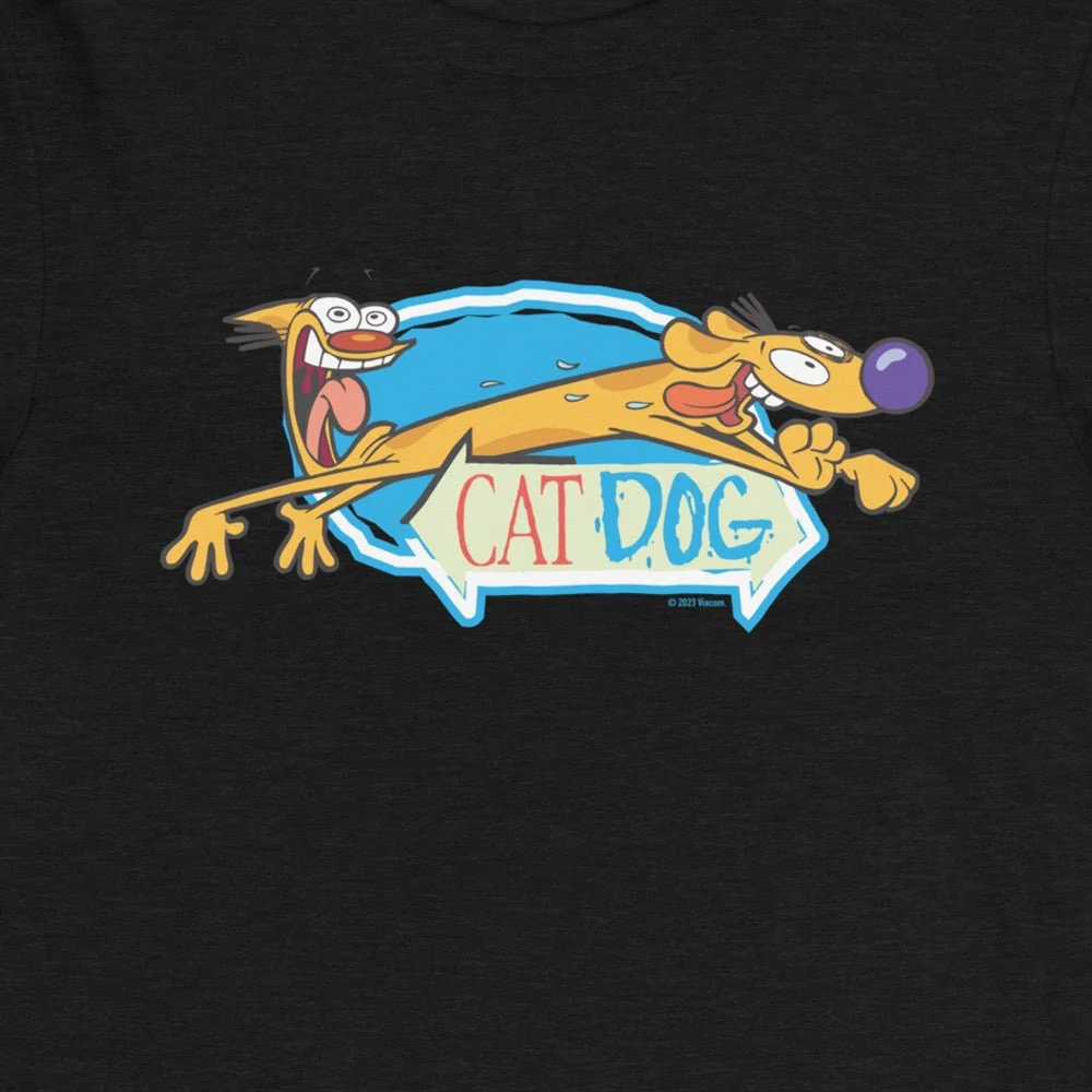CatDog Crazy Eyes Adult Long Sleeve Shirt - Image 2