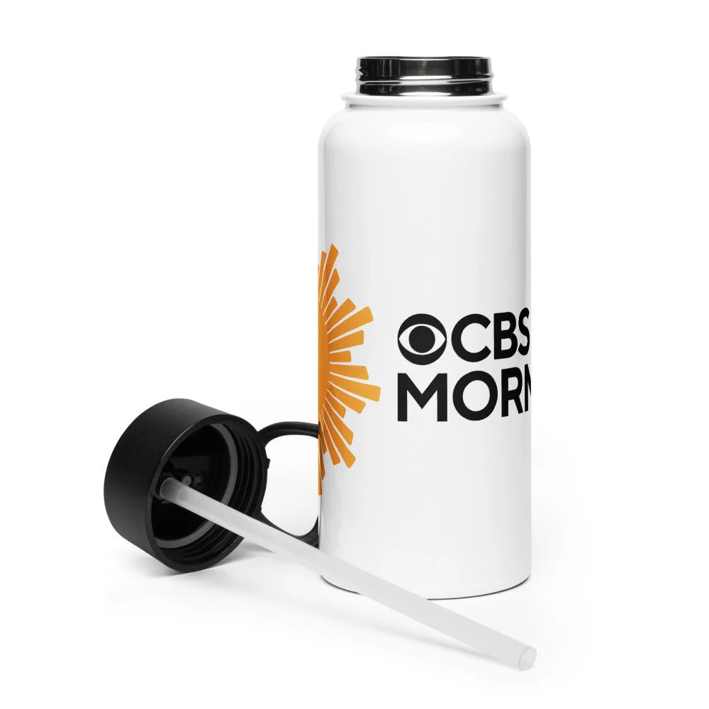 CBS Mornings Stainless Steel Water Bottle with a Straw Lid