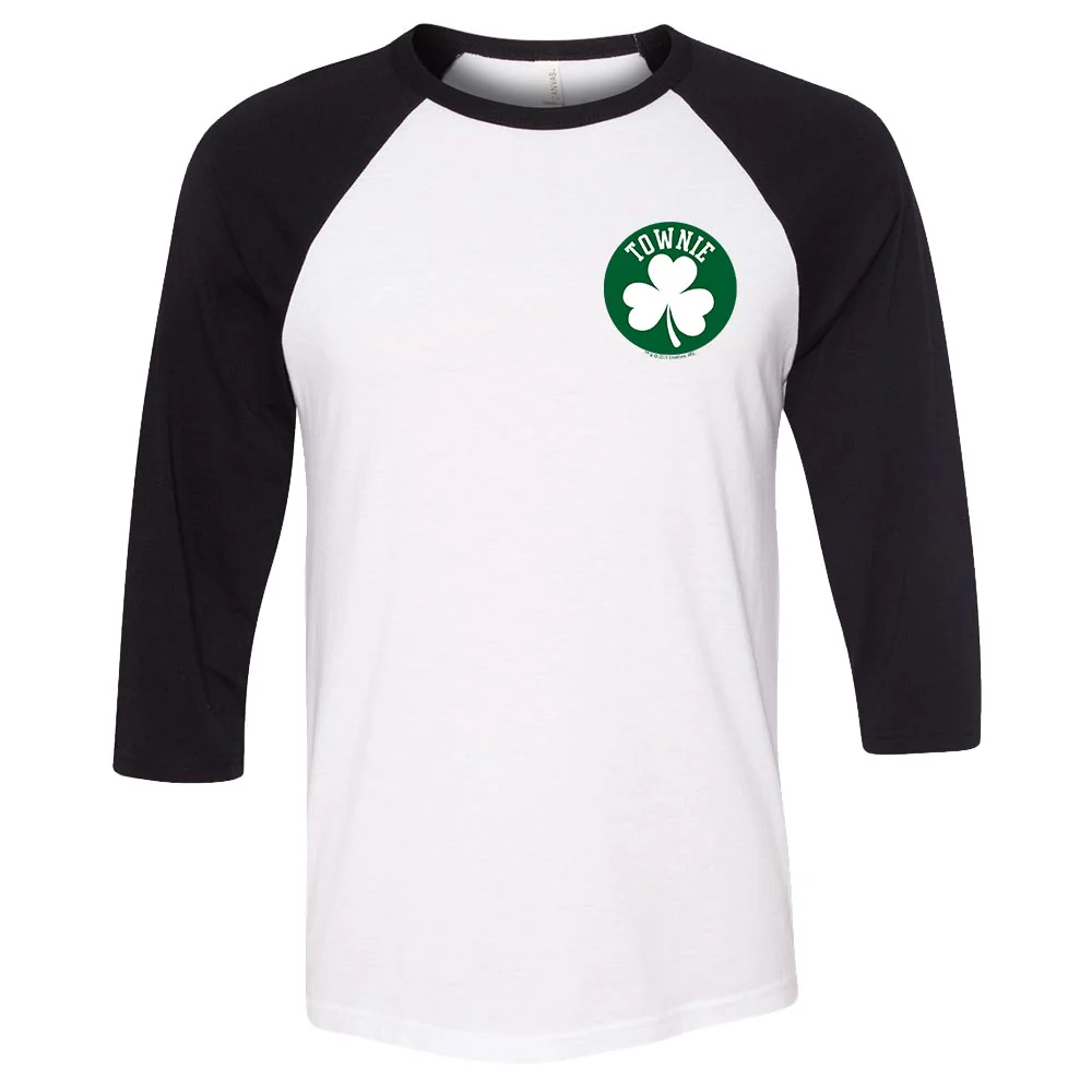 City on a Hill Shamrock Townie 3/4 Sleeve Baseball T-Shirt - Image 3