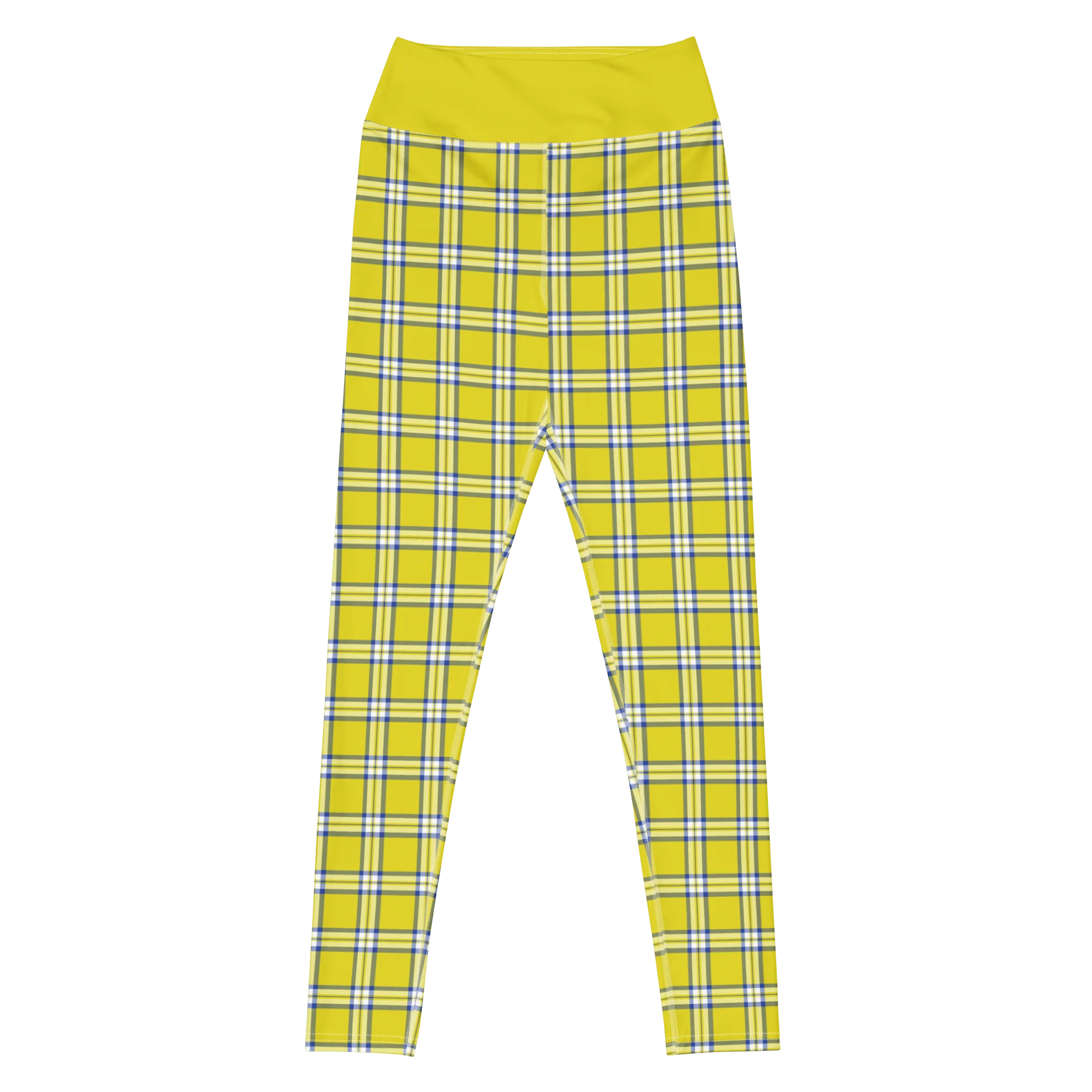 Clueless Yellow Plaid High-Waisted Leggings