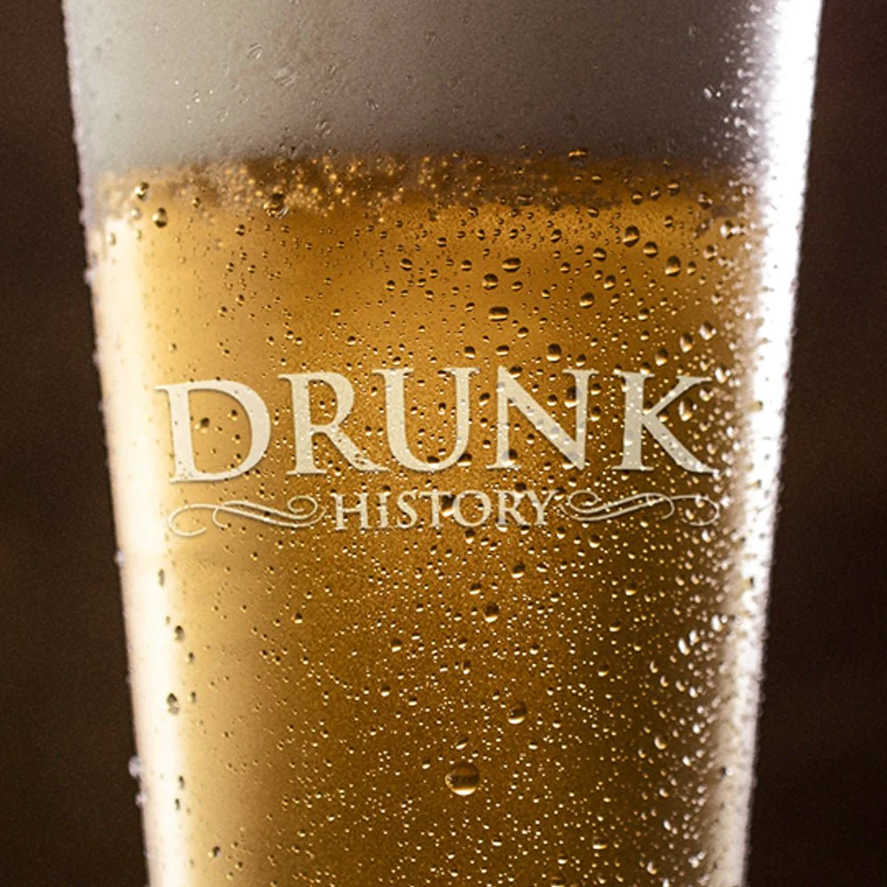 Drunk History Logo Laser Engraved Pint Glass - Image 2