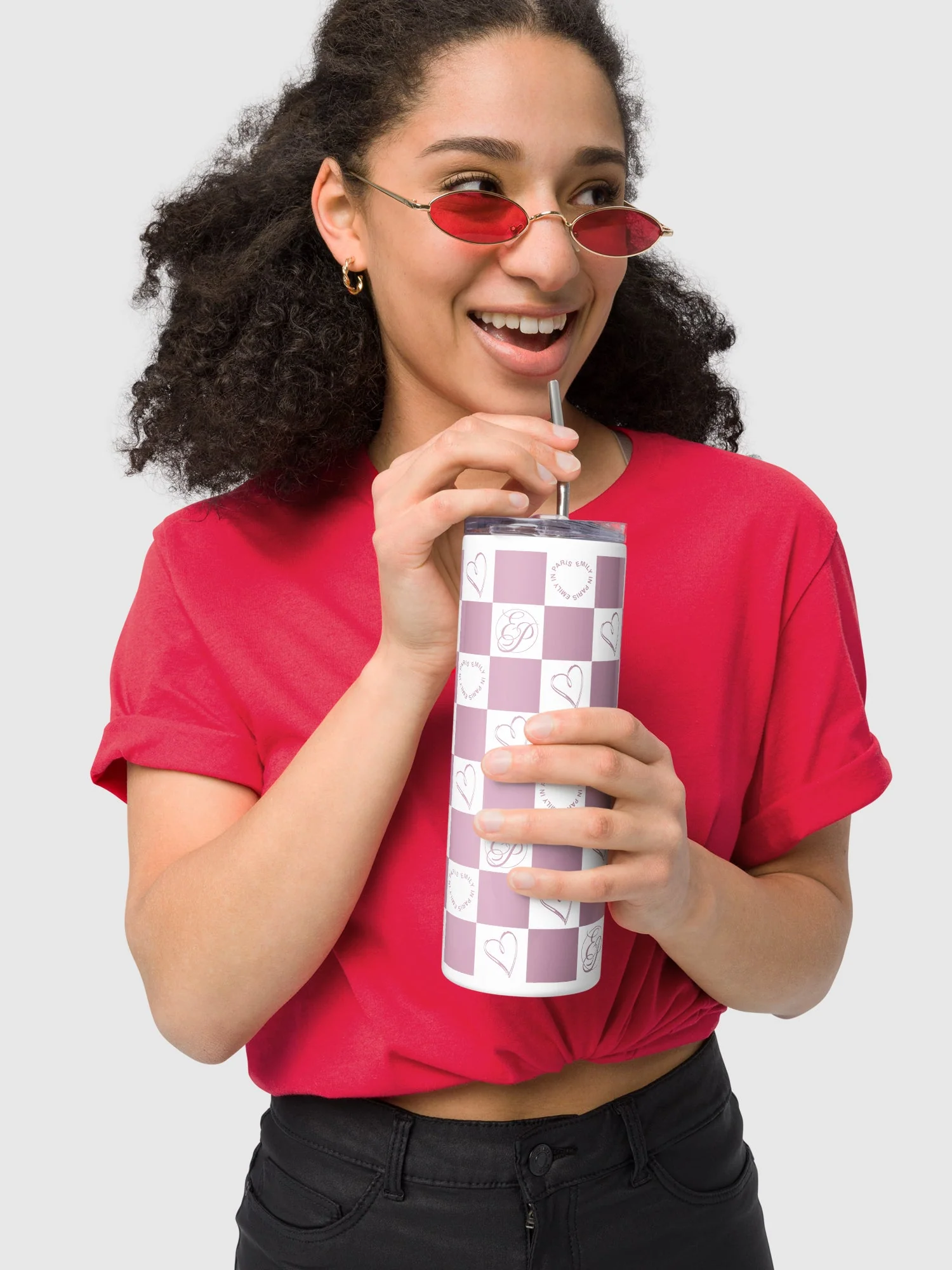 Emily in Paris Stainless Steel Tumbler Checkered - Image 2