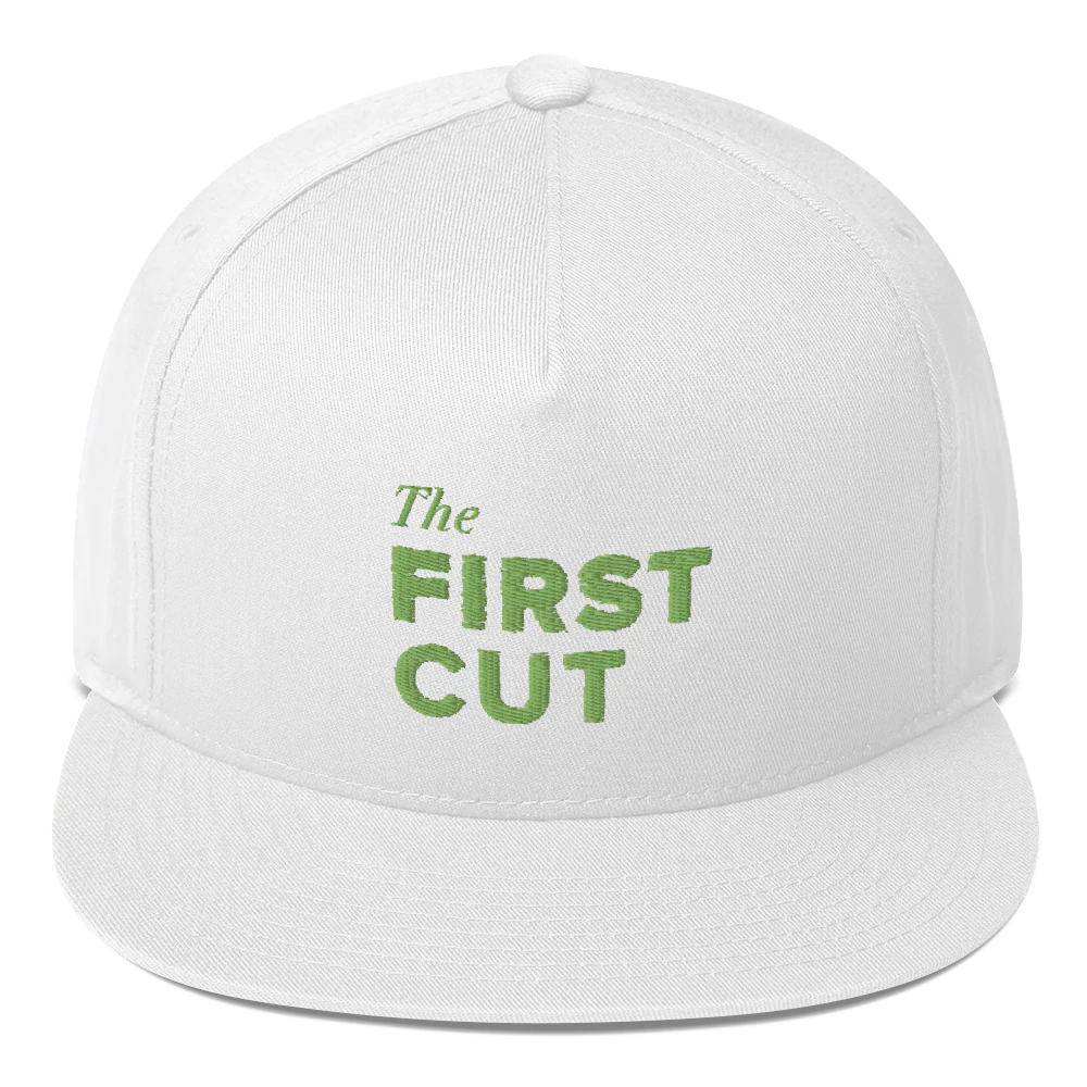 First Cut Golf Podcast Logo Embroidered Flat Bill Hat - Image 5