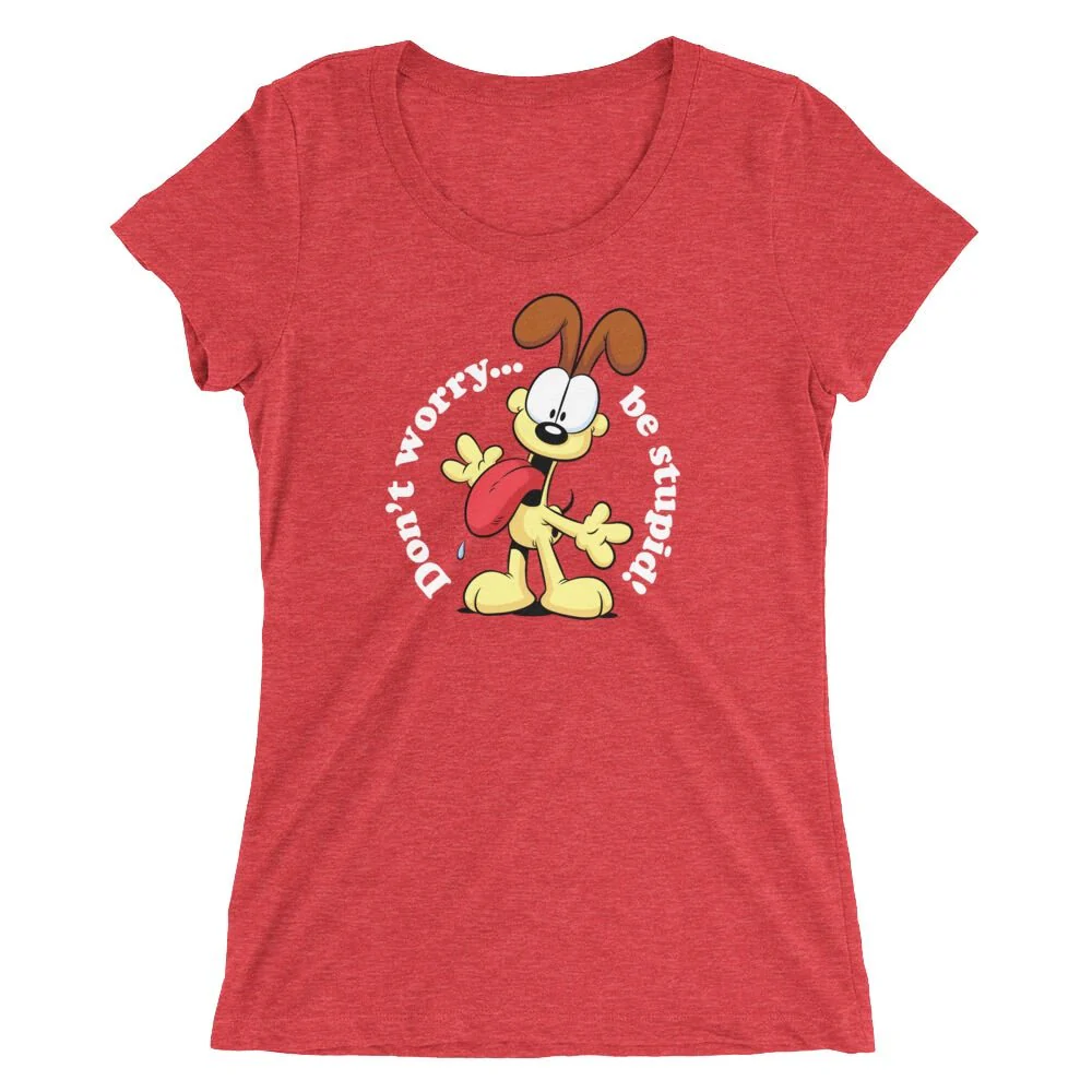 Garfield Don't Worry Be Stupid Women's Tri-Blend Short Sleeve T-Shirt - Image 11