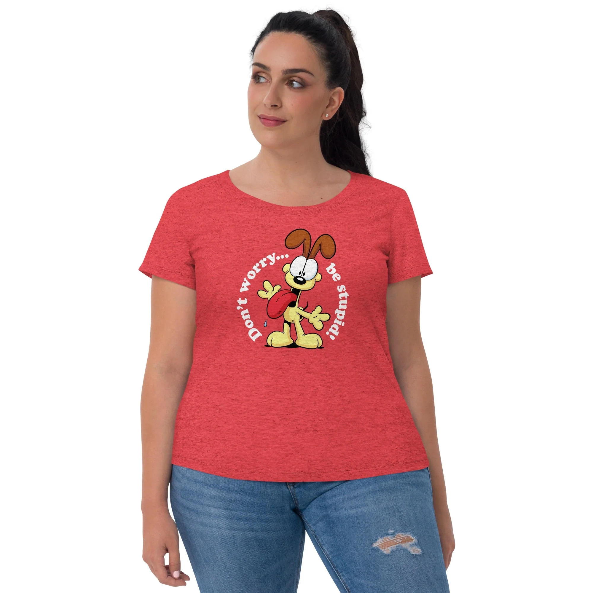 Garfield Don't Worry Be Stupid Women's Tri-Blend Short Sleeve T-Shirt - Image 5