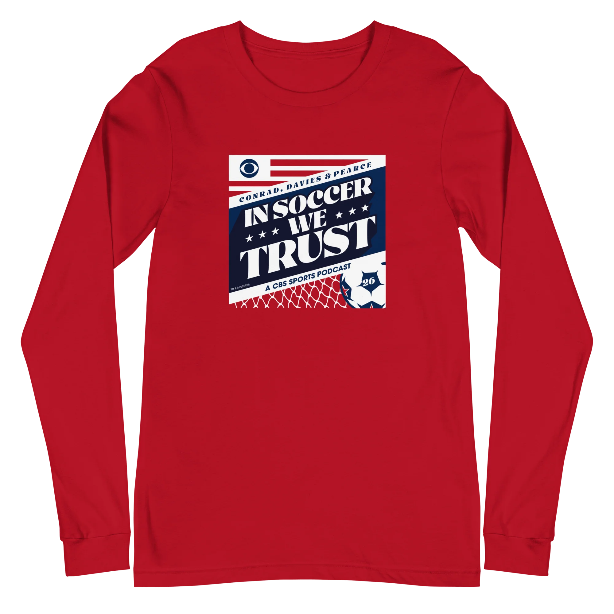 In Soccer We Trust Podcast Key Art Adult Long Sleeve T-Shirt - Image 3