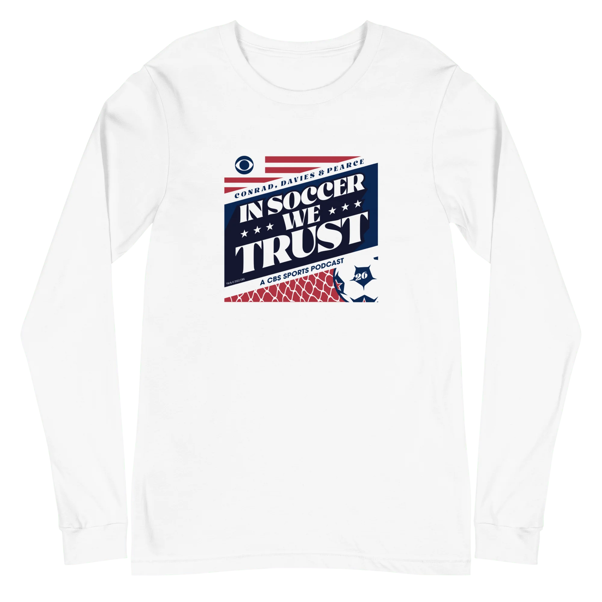 In Soccer We Trust Podcast Key Art Adult Long Sleeve T-Shirt - Image 4