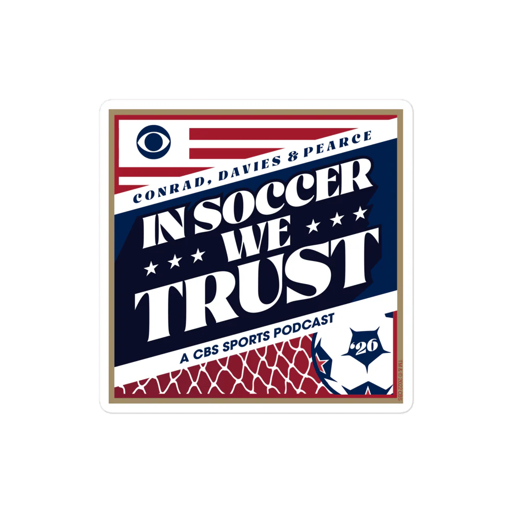 In Soccer We Trust Podcast Key Art Die Cut Sticker