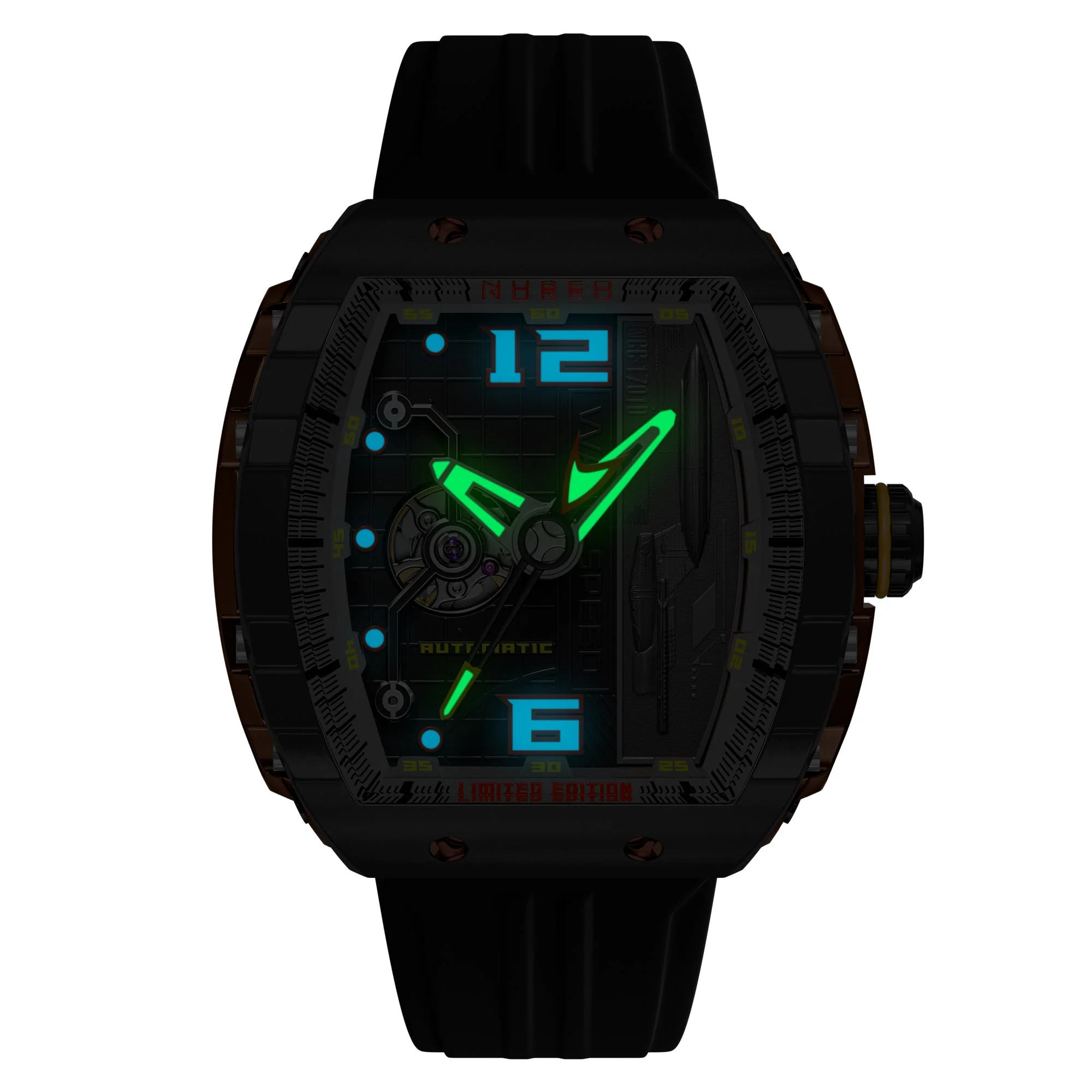 Magellan Automatic Star Trek Warp Speed Limited Edition Nubeo Watch - Riker Black - Image 2