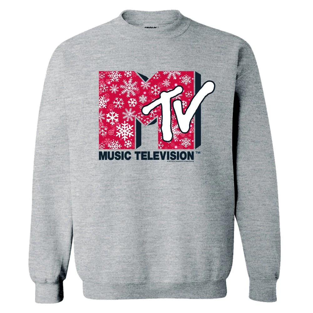 MTV Gear Snowflake Logo Fleece Crewneck Sweatshirt - Image 2