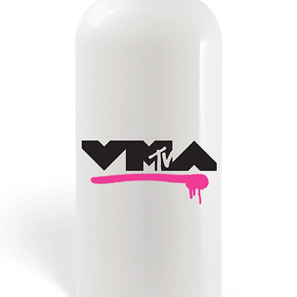 MTV Logo Moon Person Stencil 20 oz Screw Top Water Bottle with Straw - Image 3