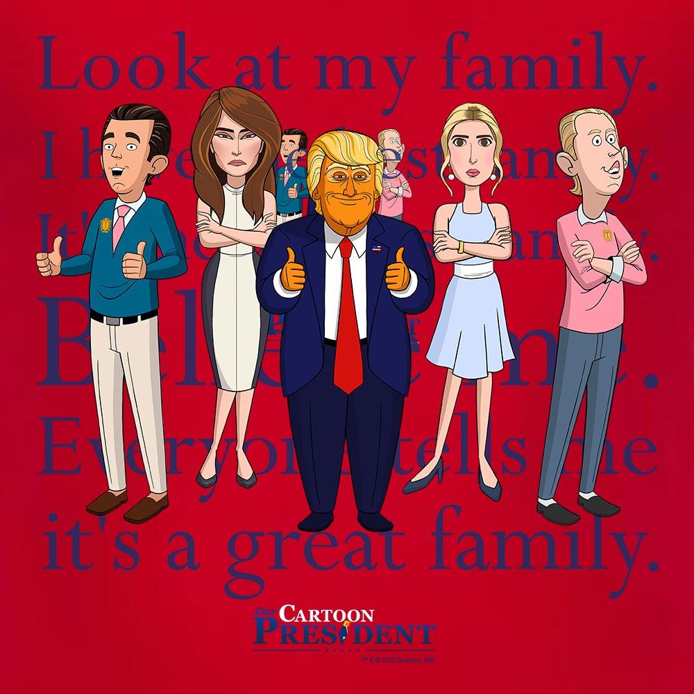 Our Cartoon President Trump Family Adult Short Sleeve T-Shirt - Image 2