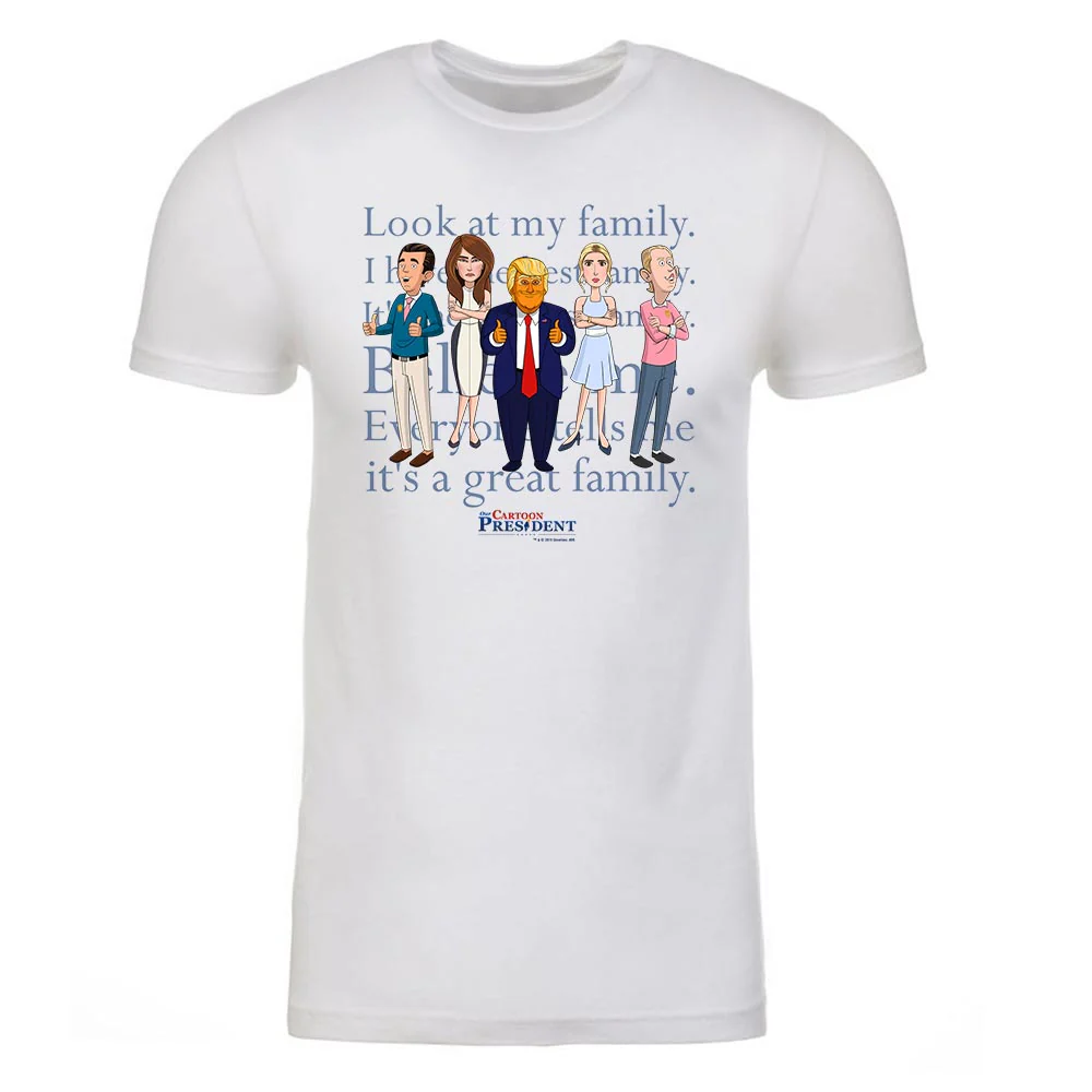 Our Cartoon President Trump Family Adult Short Sleeve T-Shirt - Image 3