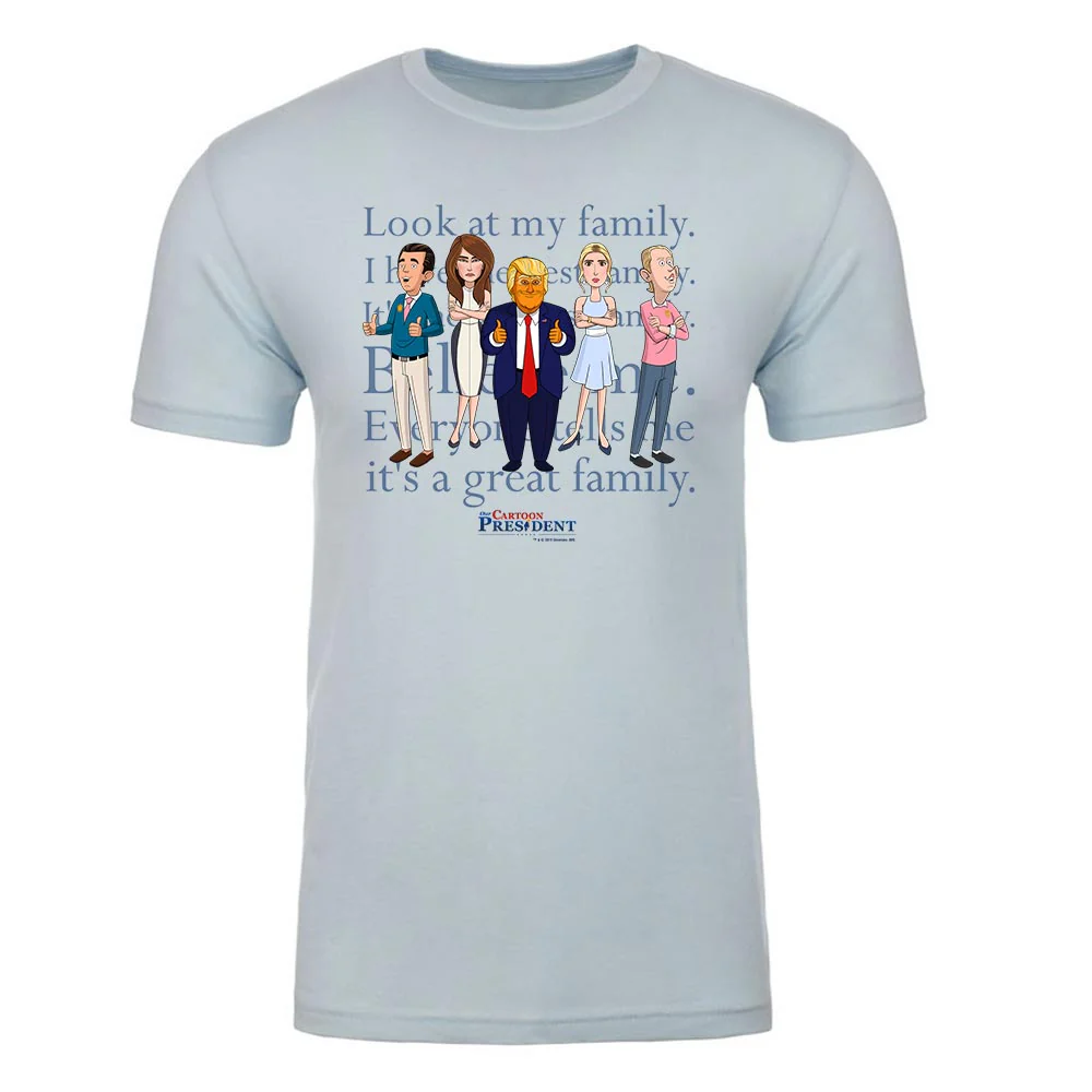 Our Cartoon President Trump Family Adult Short Sleeve T-Shirt - Image 4