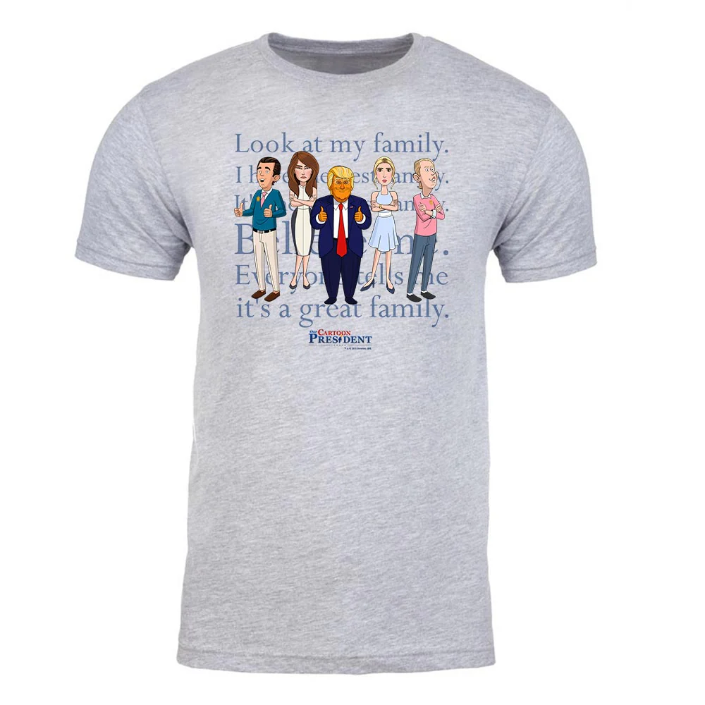Our Cartoon President Trump Family Adult Short Sleeve T-Shirt - Image 5