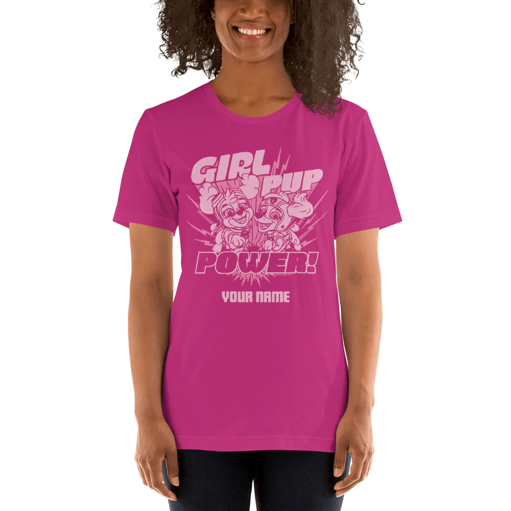 PAW Patrol Girl Pup Power Personalized Adult Short Sleeve T-Shirt - Image 2