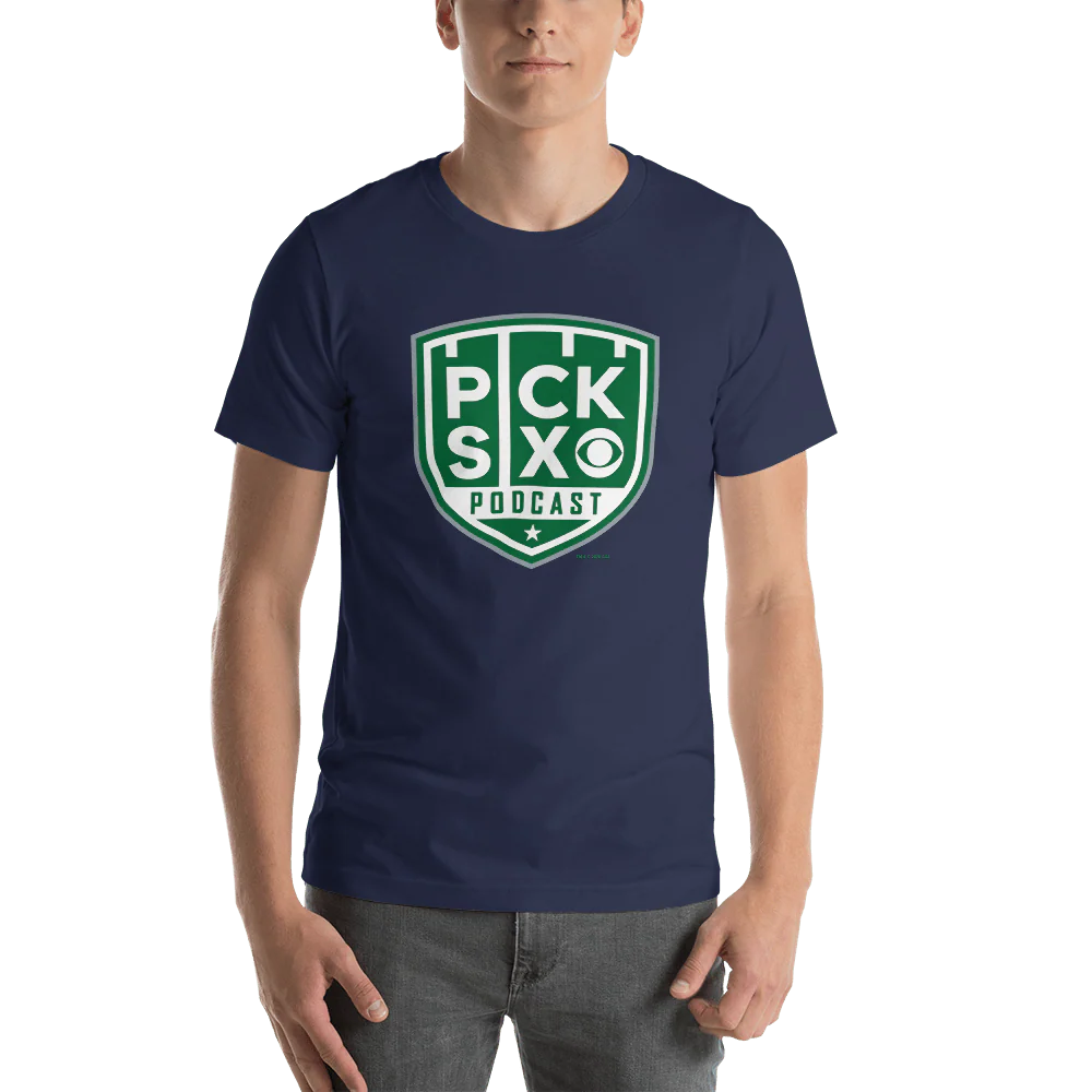 Pick Six Podcast Logo Adult Short Sleeve T-Shirt - Image 8