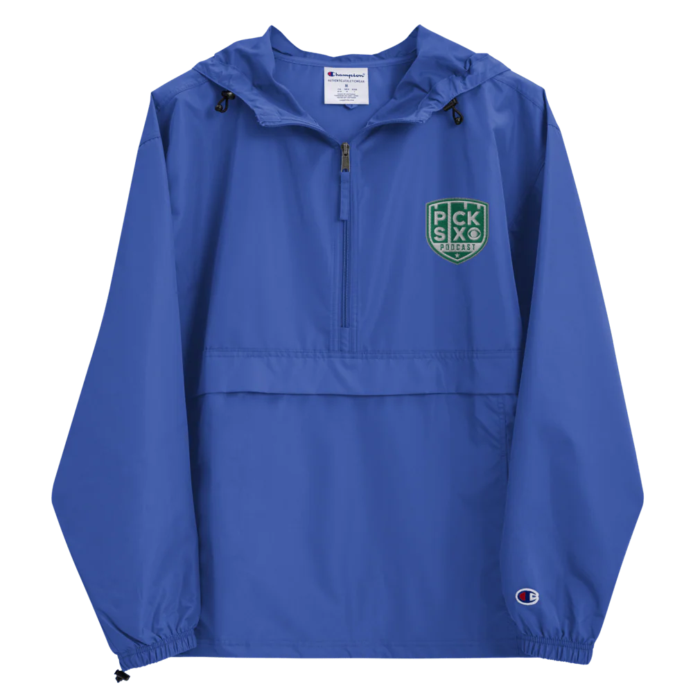Pick Six Podcast Logo Embroidered Packable Jacket - Image 3