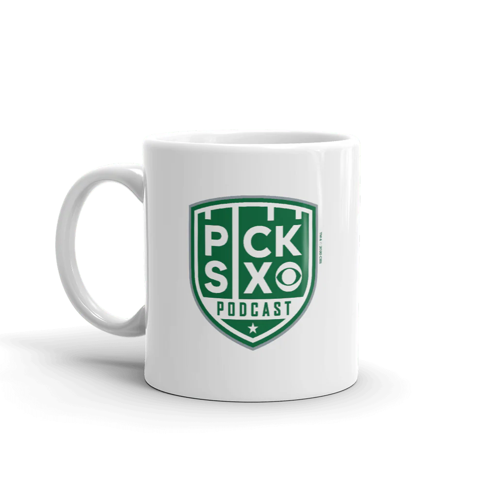 Pick Six Podcast White Mug - Image 3
