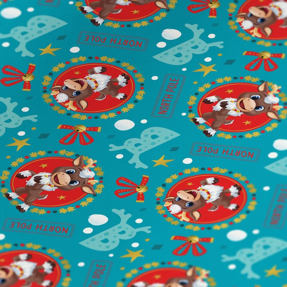 Reindeer in Here North Pole Wrapping Paper - Image 2