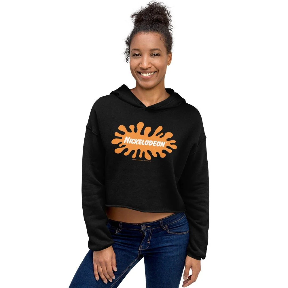 Retro Nickelodeon Women's Fleece Crop Hooded Sweatshirt - Image 5