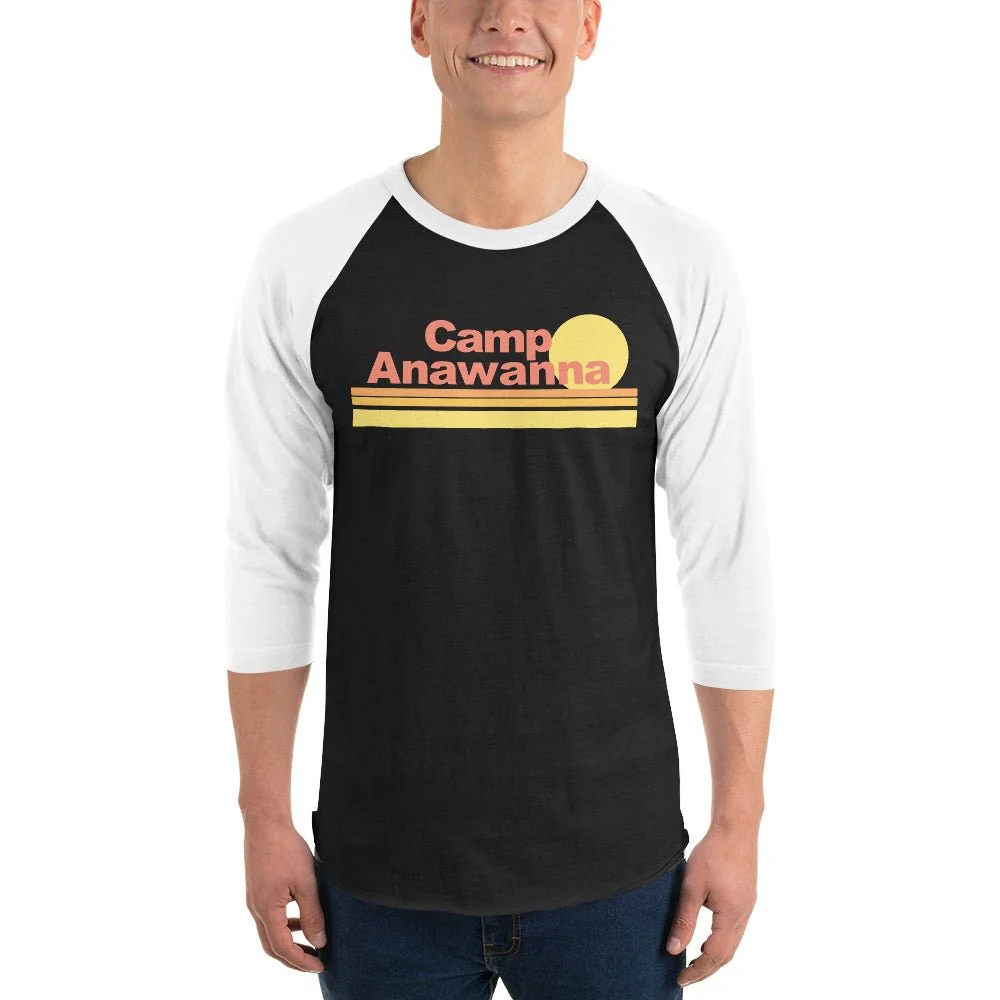 Salute Your Shorts Camp Anawanna Sunrise Unisex 3/4 Sleeve Raglan Shirt - Image 5