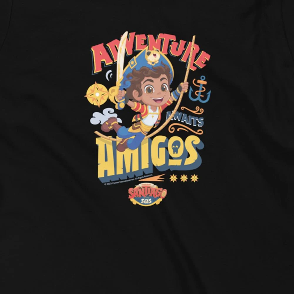 Santiago of the Seas Adventure Awaits, Amigos Youth T-Shirt - Image 2