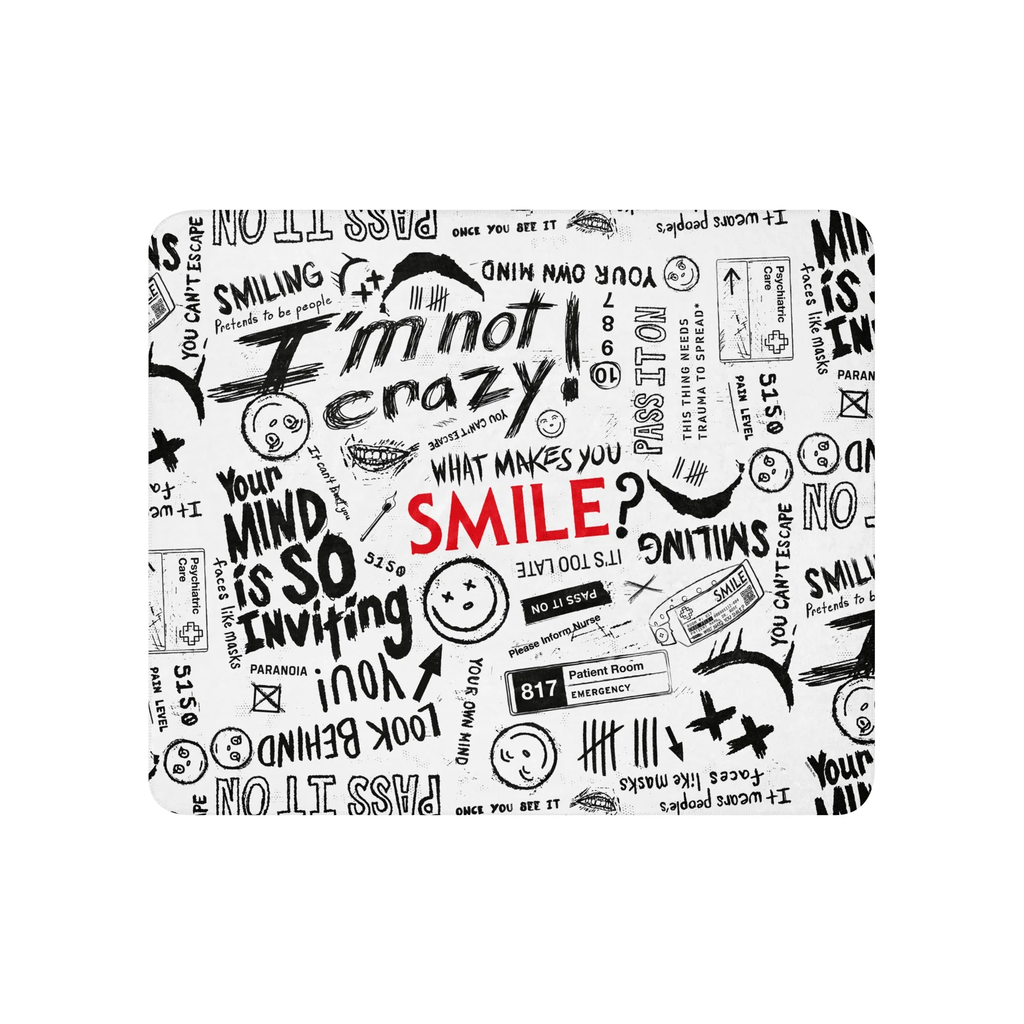Smile Pattern Sherpa Blanket - Image 6