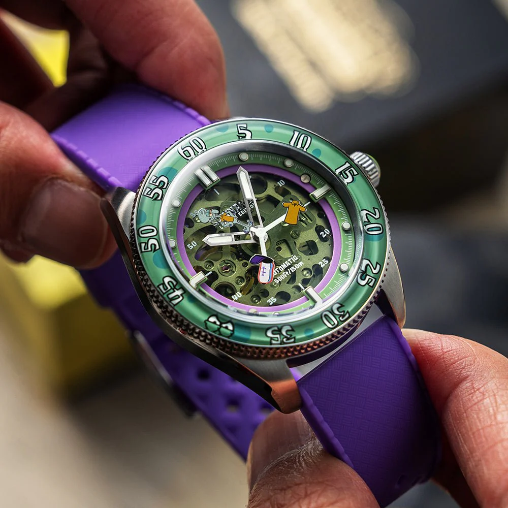 Spinnaker Croft Mid-Size Skeleton Automatic SpongeBob SquarePants Limited Edition Purple Watch - Image 4