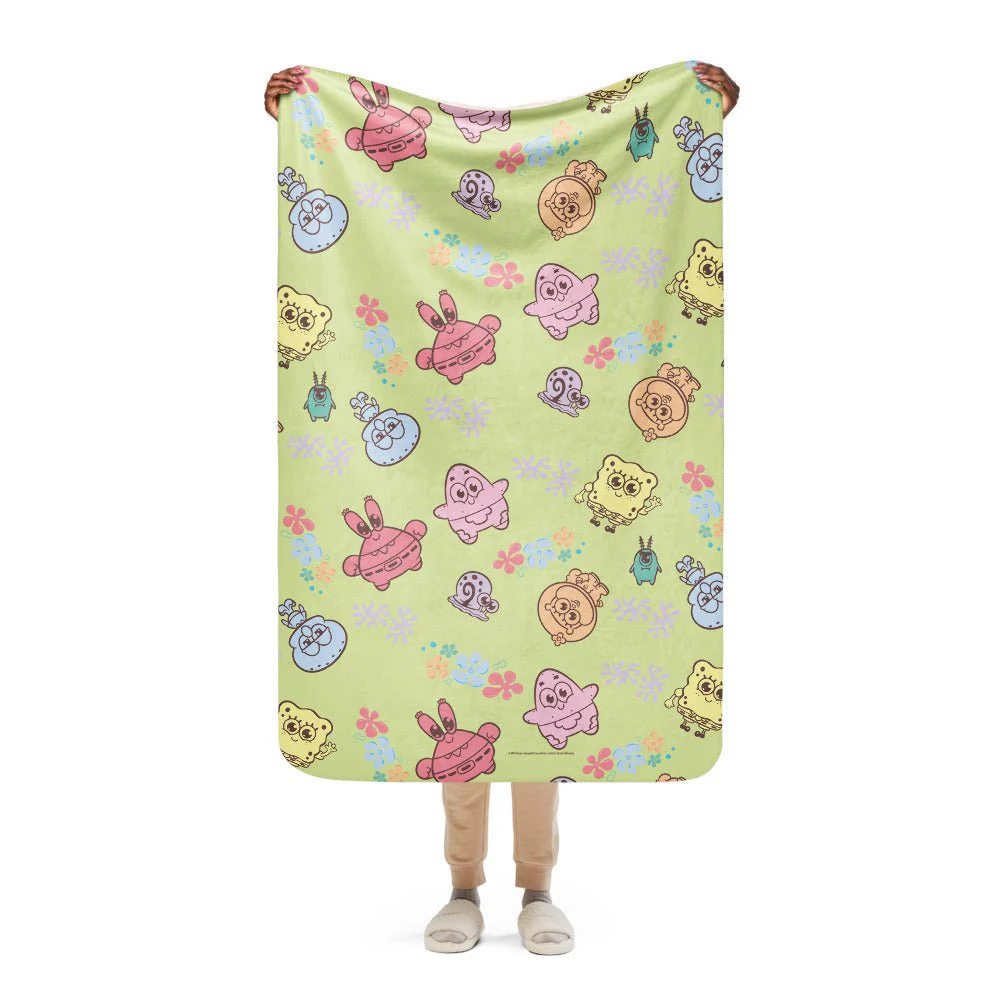 SpongeBob SquarePants AdoraBob Gang Sherpa Blanket - Image 15