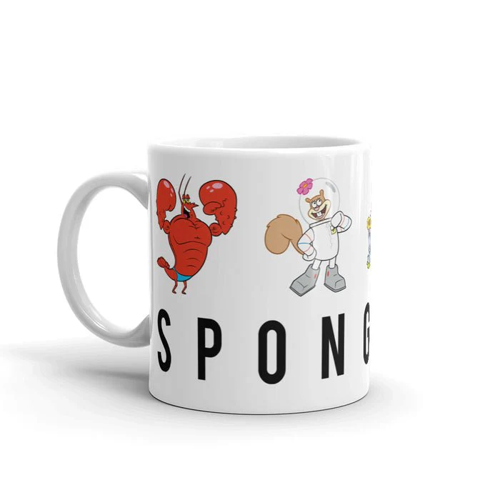 SpongeBob SquarePants Character Lineup White Mug - Image 2