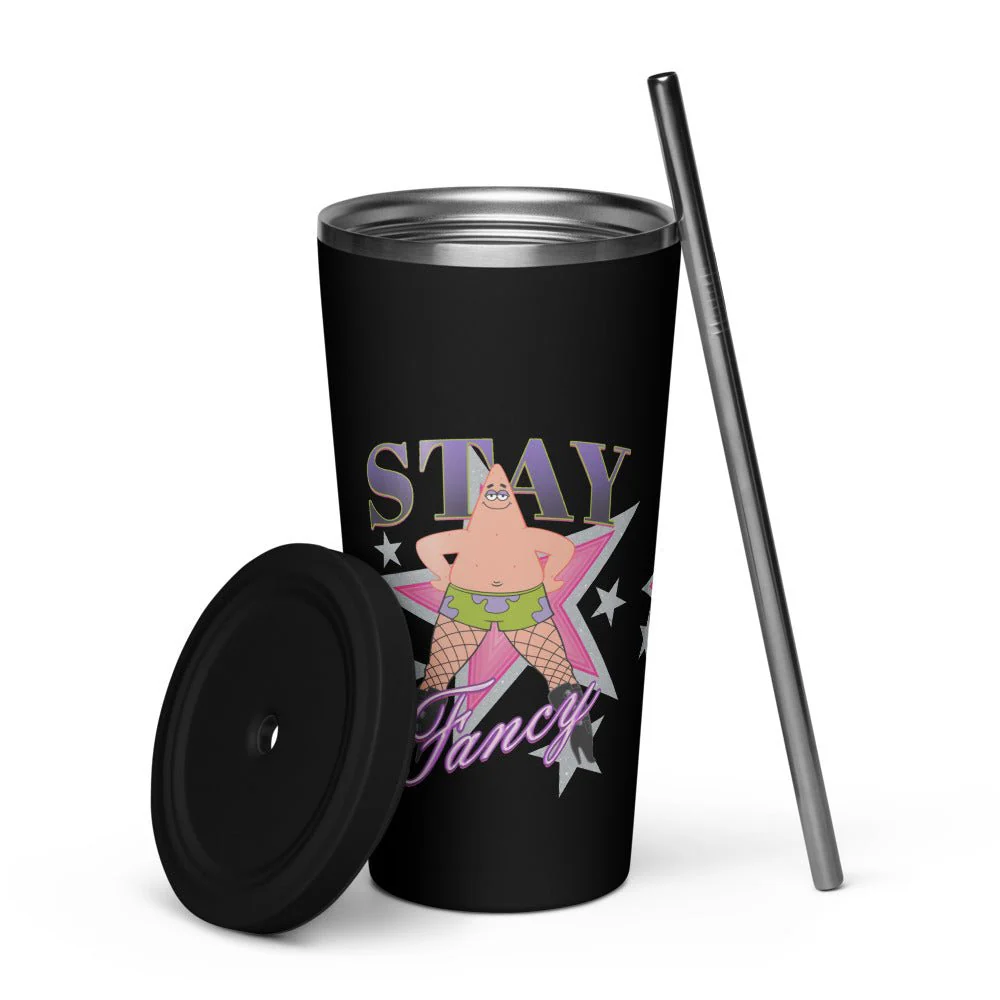 SpongeBob SquarePants Patrick Fishnets Stay Fancy Insulated Tumbler with a Straw