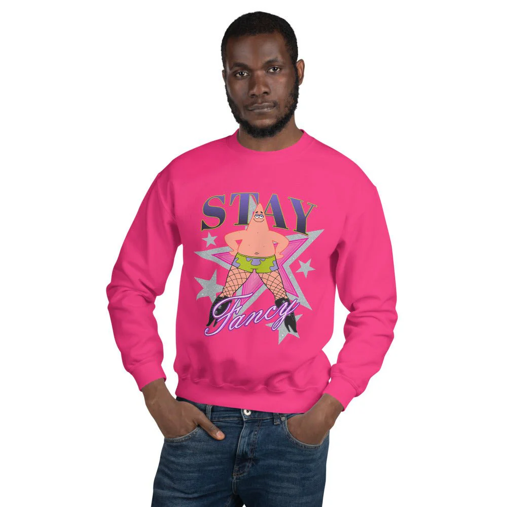 SpongeBob SquarePants Patrick Fishnets Stay Fancy Unisex Crewneck Sweatshirt - Image 6