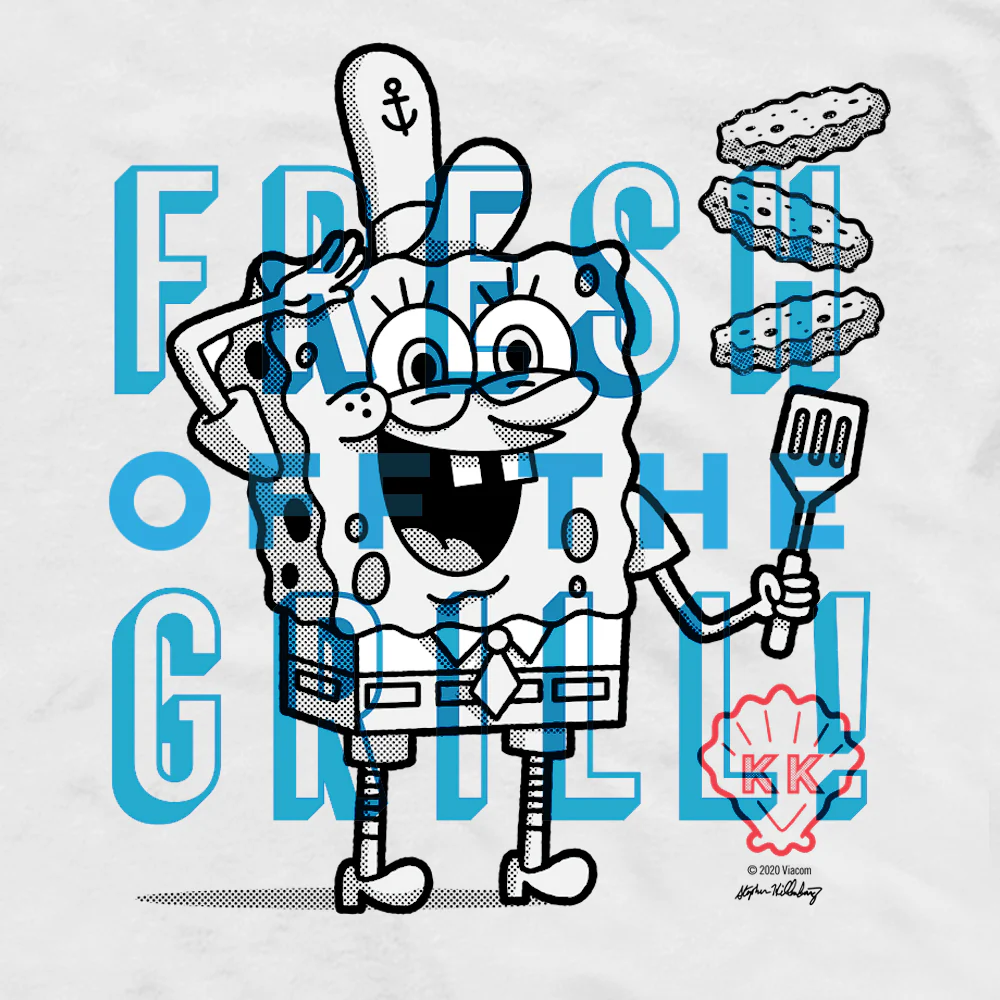 SpongeBob SquarePants The Krusty Krab SpongeBob Fresh Off the Grill Adult Short Sleeve T-Shirt - Image 5