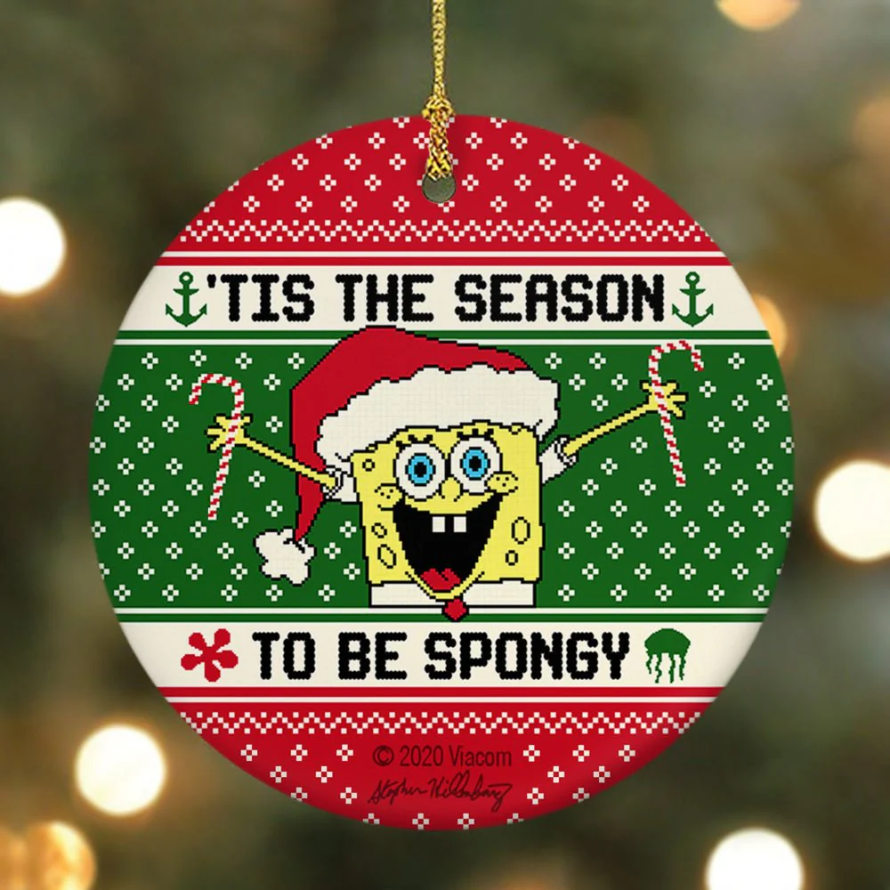 SpongeBob SquarePants 'Tis the Season Round Ceramic Ornament - Image 2