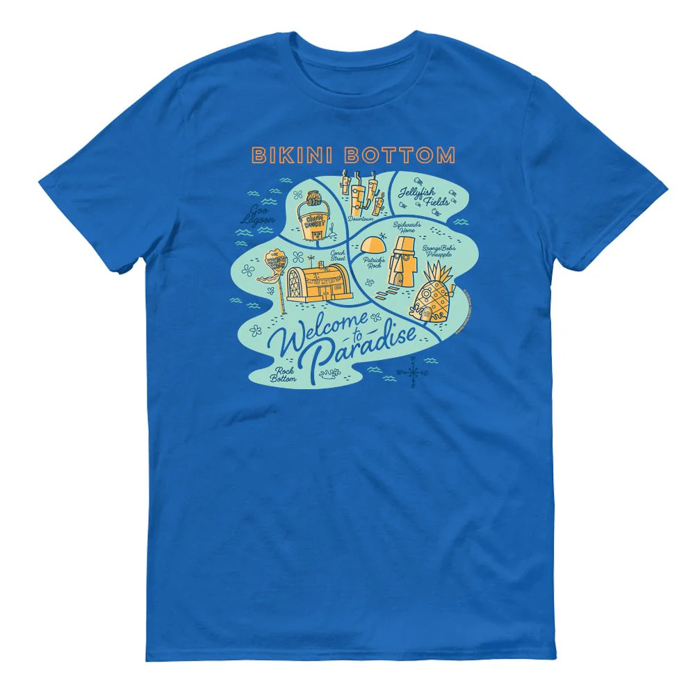 SpongeBob SquarePants Welcome to Paradise Adult Short Sleeve T-Shirt - Image 5