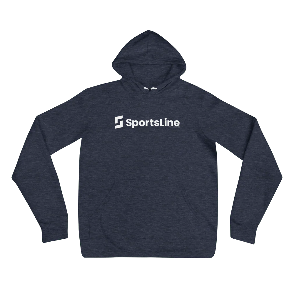 Sportsline Logo White Adult Fleece Hooded Sweatshirt - Image 3