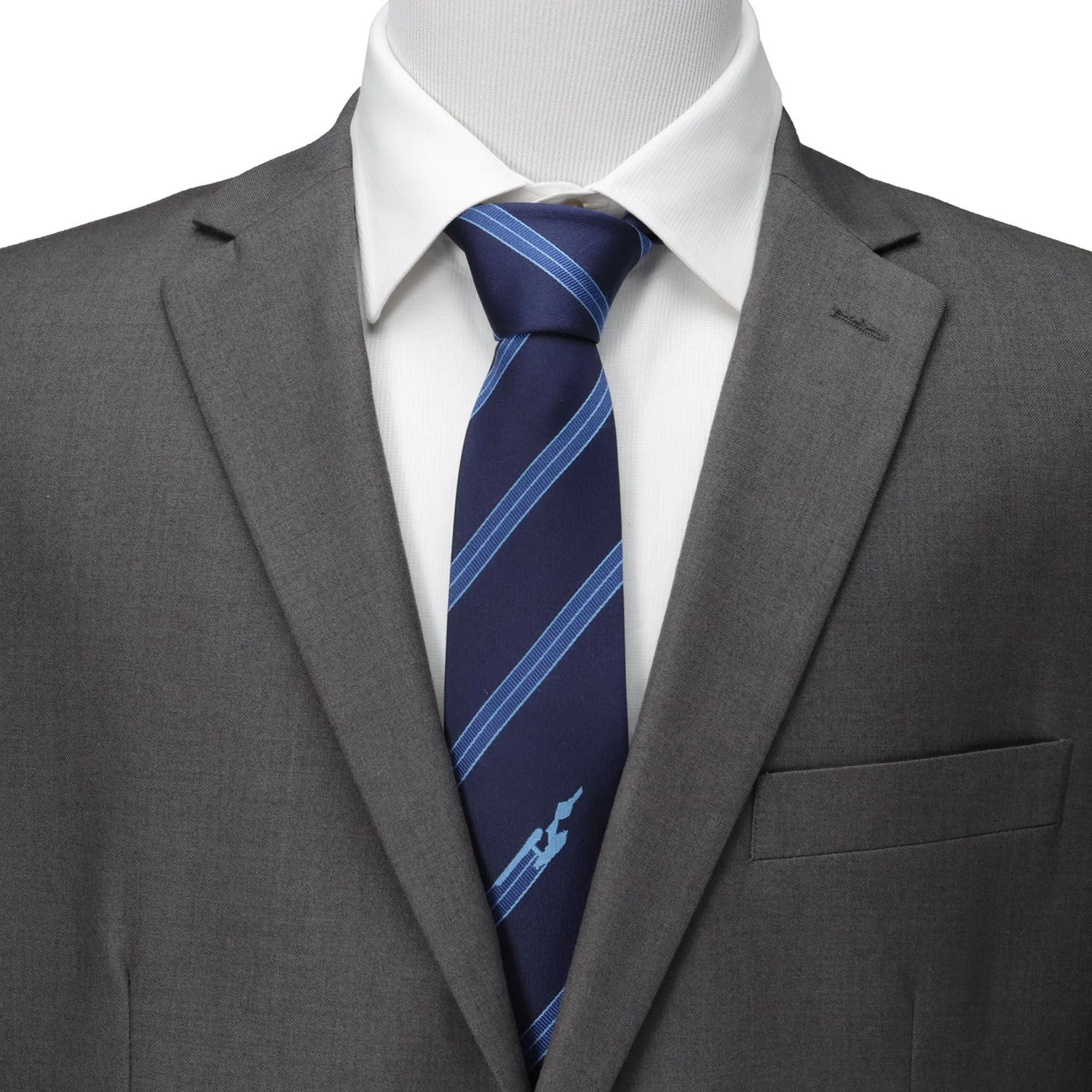 Star Trek Enterprise Flight Blue Stripe Men's Tie - Image 6