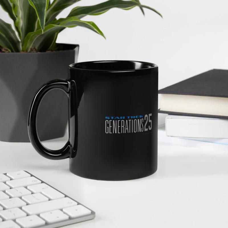 Star Trek Generations 25 Logo Black Mug