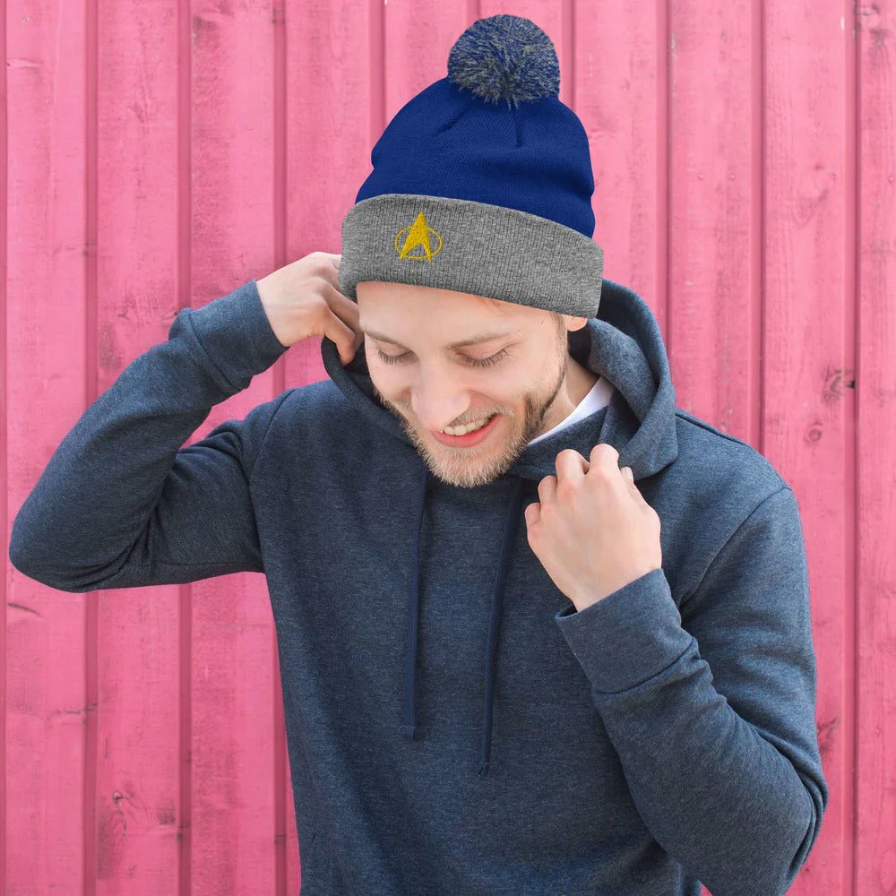 Star Trek: The Next Generation Delta Embroidered Pom Pom Knit Beanie - Image 6