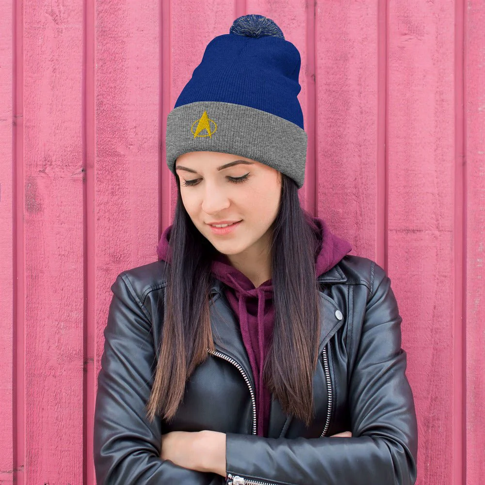 Star Trek: The Next Generation Delta Embroidered Pom Pom Knit Beanie - Image 7