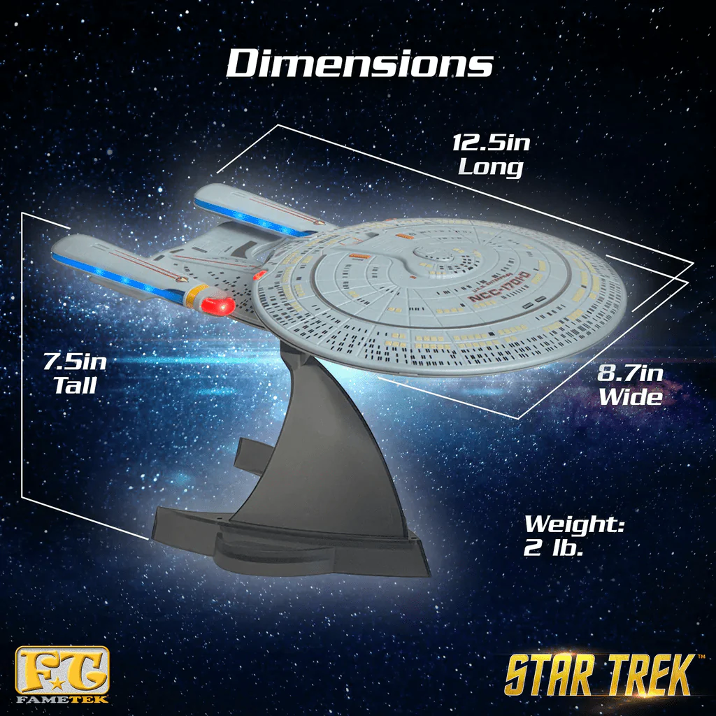 Star Trek: The Next Generation U.S.S. Enterprise NCC-1701-D Bluetooth® Speaker With Sleep Machine, LED's & Sound Effects - Image 6