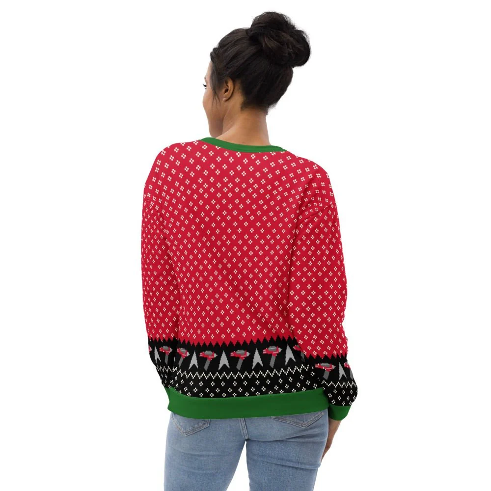Star Trek: The Original Series Trek The Halls Adult All-Over Print Sweatshirt - Image 3