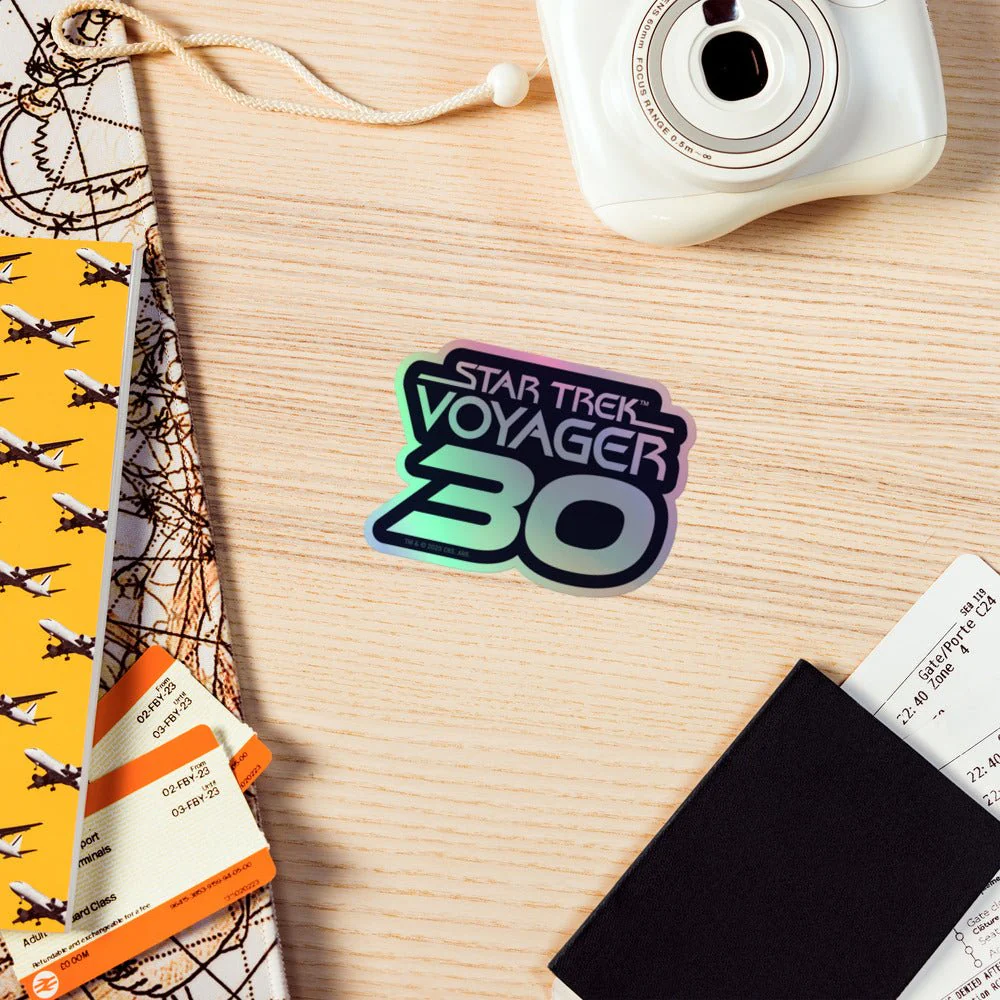 Star Trek: Voyager 30th Anniversary Logo Holographic Sticker - Image 7