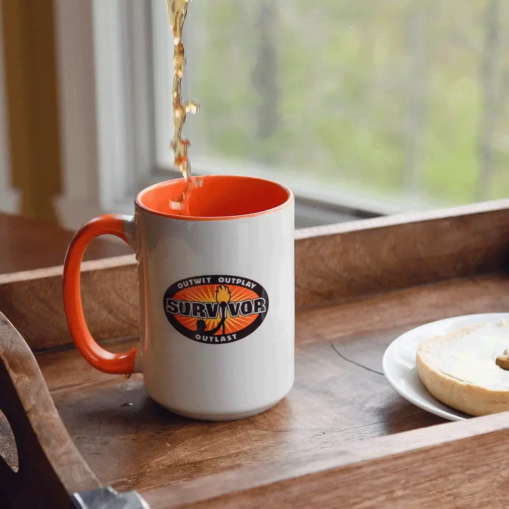 Survivor Outwit, Outplay, Outlast Logo Two-Tone White Mug - Image 2